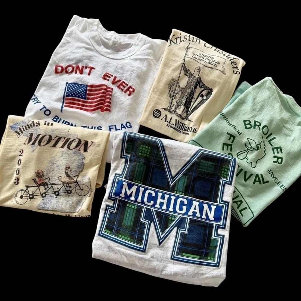 Vintage 80's 90's Bundle Of 6 Michigan T-shirts Assorted Sizes